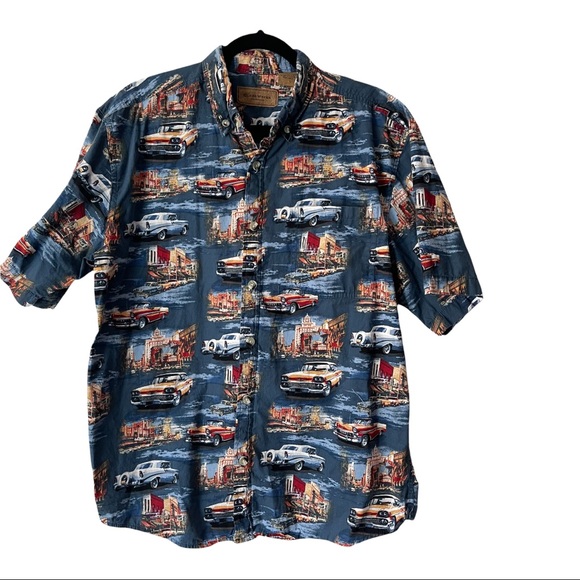 clear water Other - Clear Water 100% Cotton Classic Car Button Up Short Sleeve Large